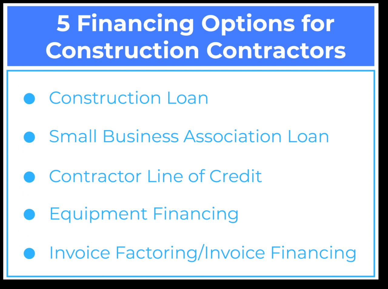 5 Financing Options for Contractors: Construction Loans and more 5 Financing Options for Contractors: Construction Loans and more