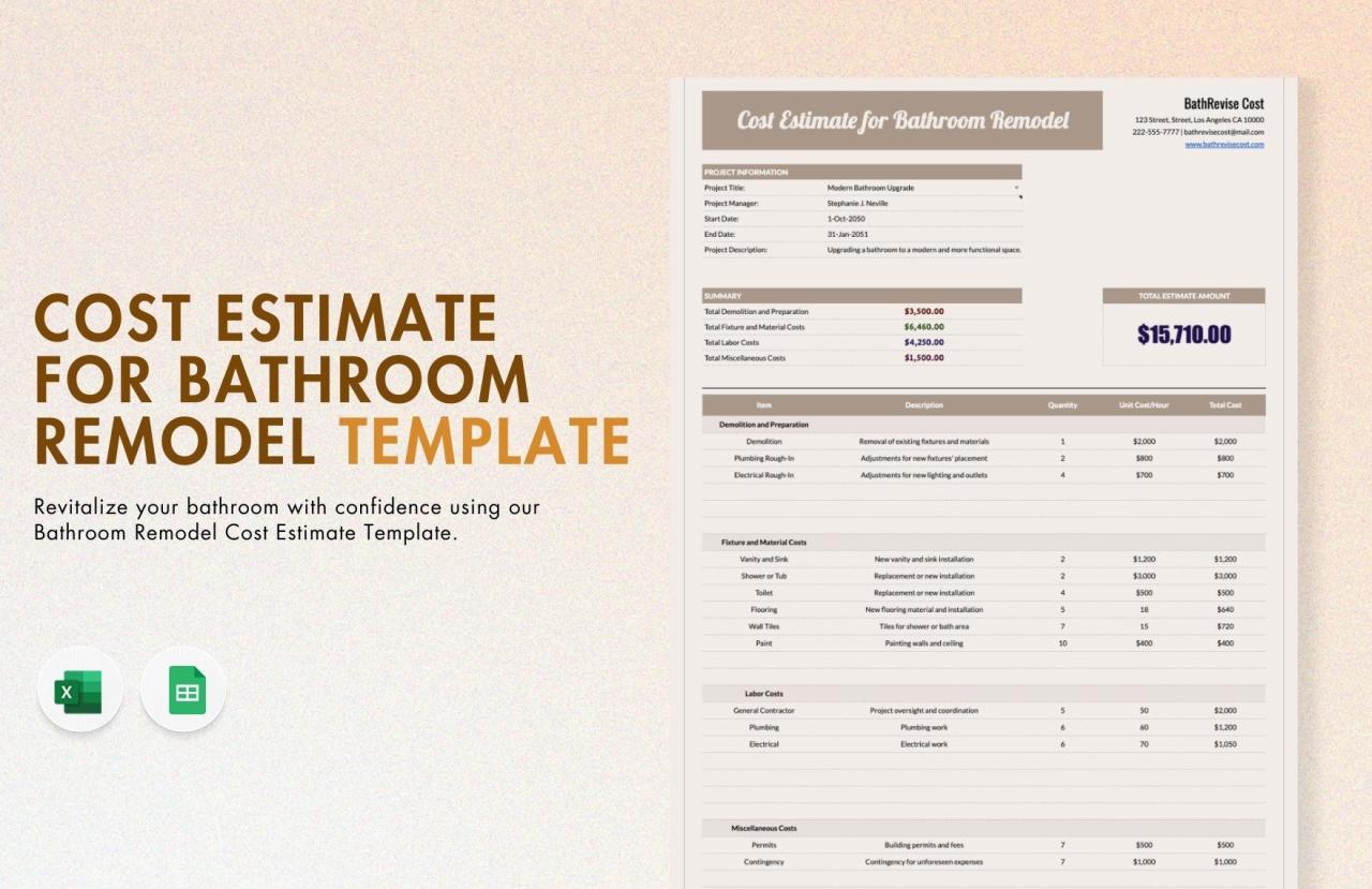 Quote Bathroom Remodel Estimate Template - Cathfrei Quote Bathroom Remodel Estimate Template - Cathfrei